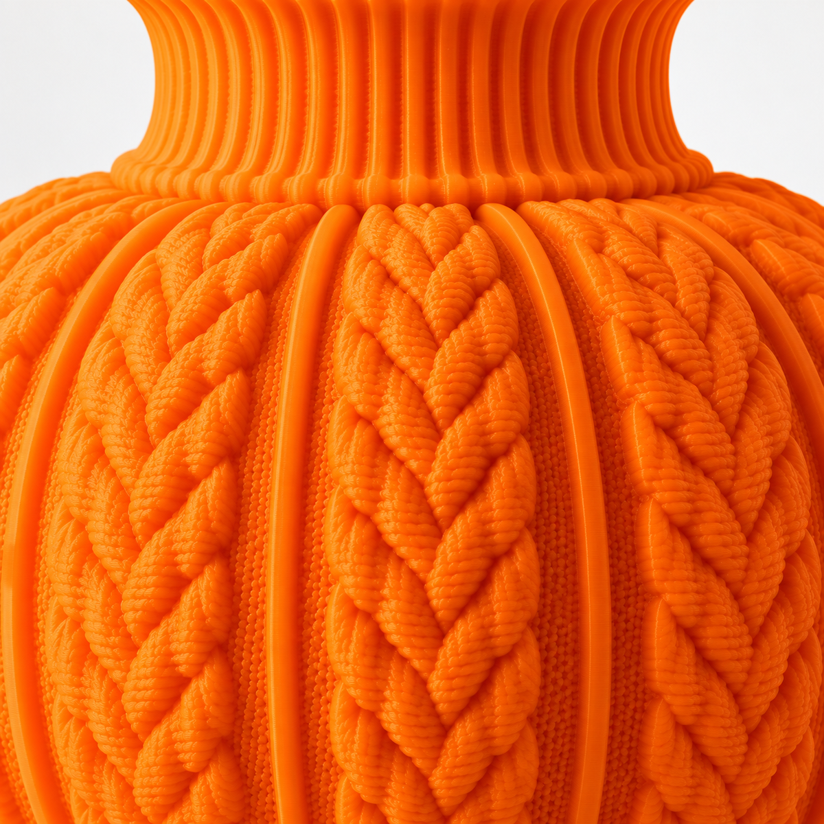 Knitted Pumpkin Vase – texture detail