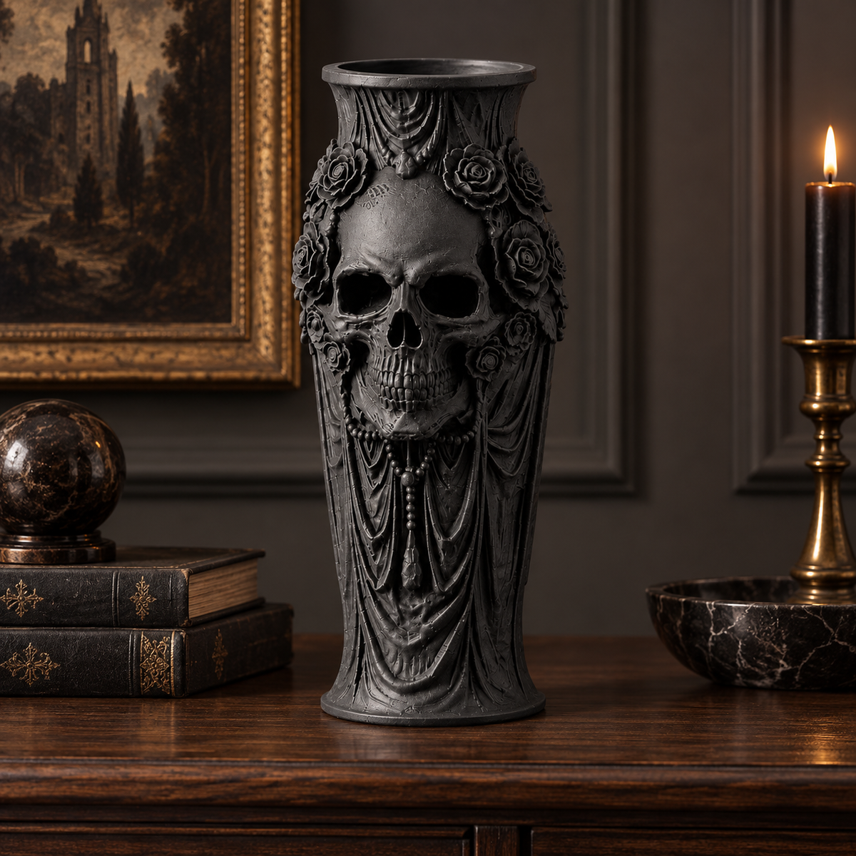 Skull Rose Vase – texture detail