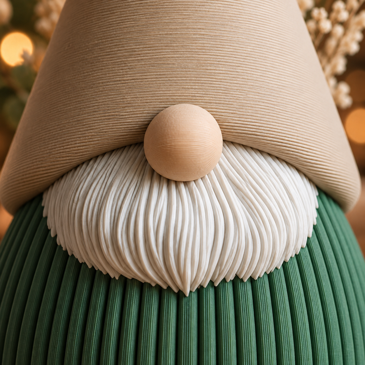 Christmas Gnome Vase – texture detail