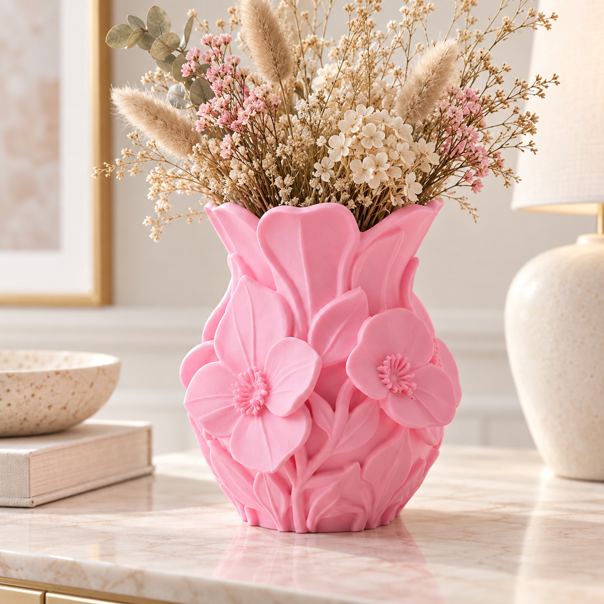 Blossom Relief Vase – lifestyle view