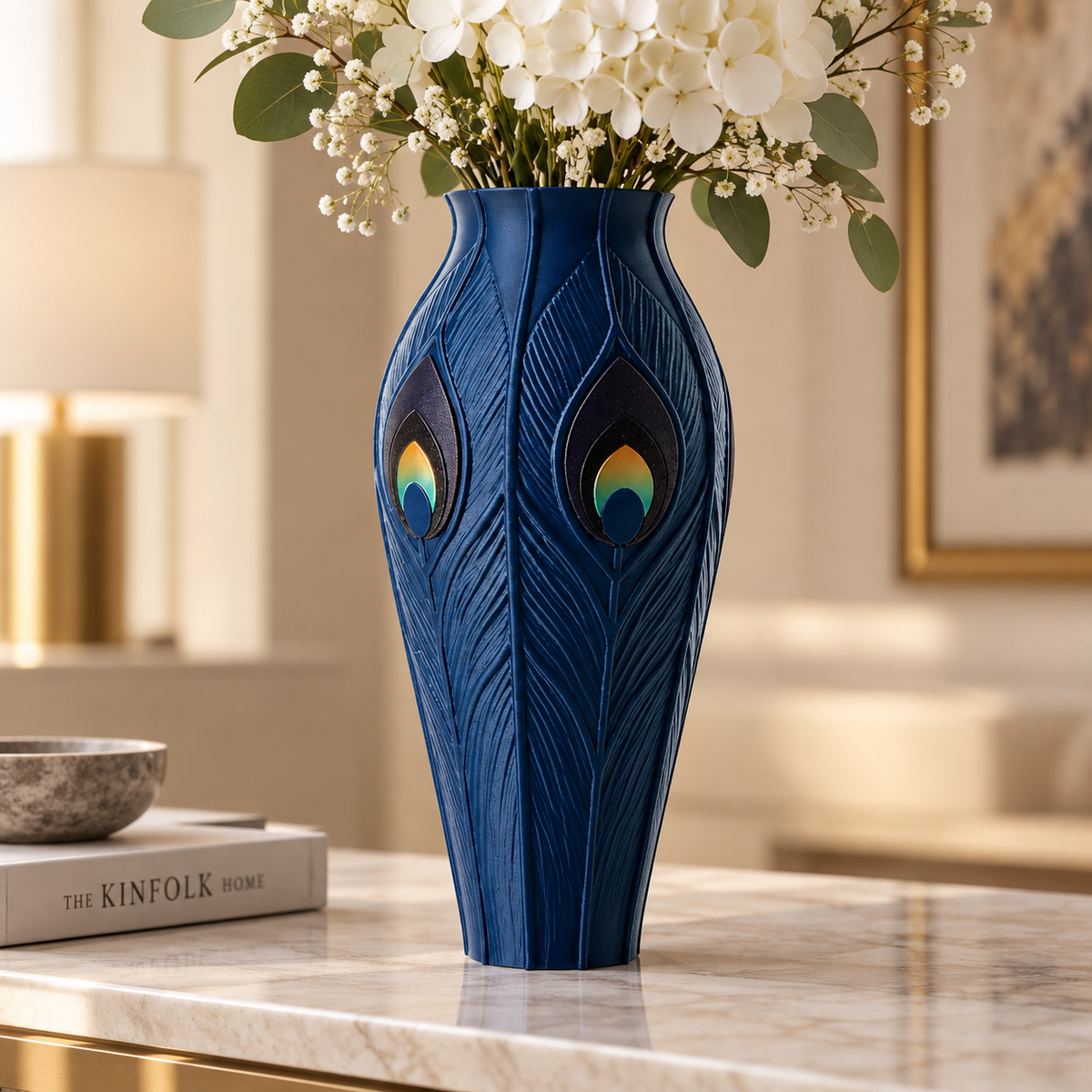Peacock Feather Vase – lifestyle view