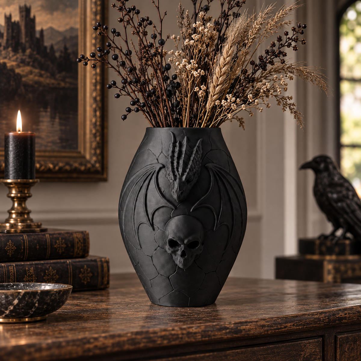Dragon Skull Vase – lifestyle view
